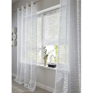 Gardine HEINE HOME Gr. 1, weiß, B:135cm H:145cm, Polyester, Gardinen, Gardine