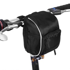 Multifunktionale Fahrrad Lenkertasche, stilvolle Schnellspanner Fahrrad Radfahren Vorderrohr Lenker Tasche Schwarz