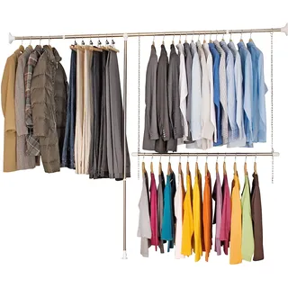 Wenko Garderobenset Teleskop 150-245 x 160-202 cm Silber