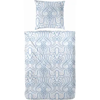 Primera Flanell Eisblume Blau/Grau/Weiß 135 x 200 cm + 80 x 80 cm