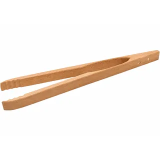 Grillzange Holz 36 cm Buchenholz BBQ Grillzange Natur Küchenzange Robust