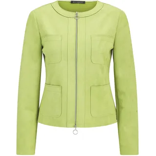 Jackenblazer BETTY BARCLAY "Blazer-Jacke mit Reißverschluss", Damen, Gr. 44, grün (fresh moss), Obermaterial: 95% Polyester PES. 5% Elasthan EL., Blazer Jackenblazer
