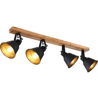 GLOBO Günther 4 E27 Holz schwarz-braun