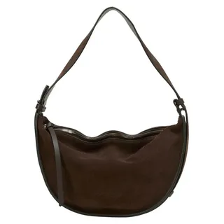 Marc O'Polo Aami Hobo Veloursleder Dark Brown