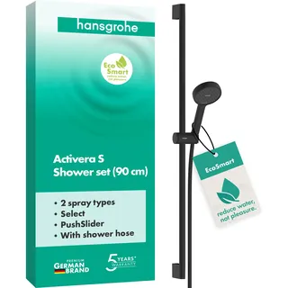 Hansgrohe Activera Select S Duschset 95, 2 Strahlarten wassersparend mit Duschstange 90cm, 28046670