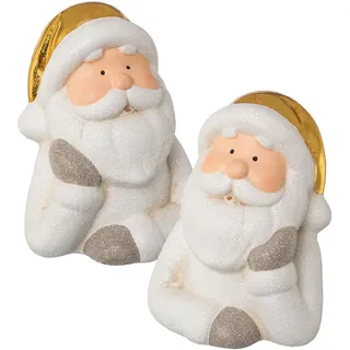 Weihnachtsmann CREATIV HOME "Weihnachtsdeko", weiß, H:14,5cm Ø:11cm, Keramik, Dekofiguren, Weihnachtsmann, aus Keramik, Höhe ca. 14,5 cm