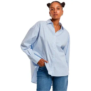 Urban Classics Oversized Striped Hemd - Powder Blue / White - S
