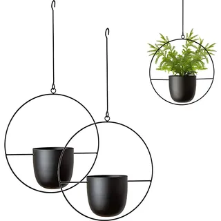 Metallene Wandvase Schwarz Rund für Vetplanten Wanddekoration