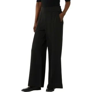 Jogger Pants COMMA, Damen, Gr. 40, N-Gr, schwarz, Web, Obermaterial: 97% Polyester, 3% Elasthan, unifarben, regular fit lang, Hosen Jogger Pants, mit weitem Bein, Sommerhose