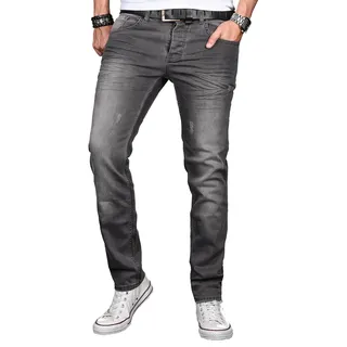 Alessandro Salvarini Slim-fit-Jeans »A. Salvarini Designer Herren Jeans Hose Basic Stretch Jeanshose Regular Slim«, schwarz