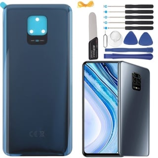 YHX-OU 6,67 Zoll Grau Akkudeckel für Xiaomi Redmi Note 9S Redmi Note 9 Pro Rückglas, Batterie-Abdeckung, Ersatz für Redmi Note 9S Redmi Note 9 Pro + Installationswerkzeug