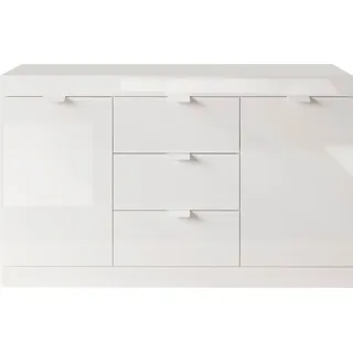 Sideboard HOME AFFAIRE "Slim", weiß (weiß hochglanz lack), B:136cm H:82cm T:42cm, Sideboards, Sideboard, Breite 136 cm, weiß Hochglanz Lack
