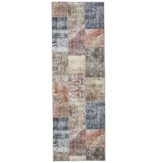 benuta Vintage-Läufer George waschbar 80x240 cm , Multicolor , Kunststoff , Vintage , Rechteckig , 80x240 cm , Oeko-Tex® Standard 100 , in verschiedenen Größen erhältlich, rutschfeste Unterfläche, waschbar , Teppiche und Böden, Teppiche, Teppichläufer, Läufer