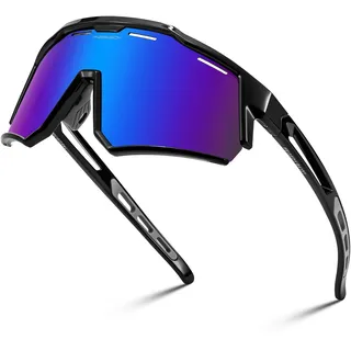 FEISEDY Fahrradbrille Polarisiert für Herren Damen TR90 Rahmen Sport Sonnenbrille Verspiegelt Sportbrille mit UV400 Schutz B4151