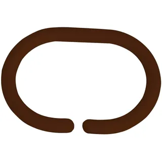 MSV Duschvorhangringe 12 Stück Braun Kunststoff - Passend für alle gängigen Duschvorhangstangen