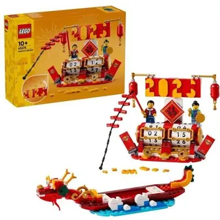 LEGO 40678 Festtagskalender, Lunar Neujahr, 2-in-1 Geschenkidee & Spielzeug, Drachenboot Festival - Bunt