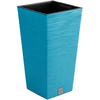 Skandinavisches blaues Pflanzgefäß mit Behälter, Kollektion FURU, 26,5 x 26,5 x 50 cm, Fassungsvermögen 11 L.