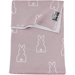MEYCO Baby X MrsKeizer Rabbit Babydecke, gestrickte Wiegedecke (aus 100% weicher Baumwolle, vielseitig einsetzbar, einfache Pflege, atmungsaktiv, Größe: 100x150 cm), Lila