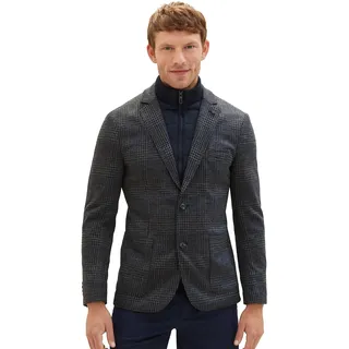 TOM TAILOR Herren 1037804 2-in-1 Sakko mit Abnehmbarer Innenjacke, 32807-grey Blue Houndstooth, 54