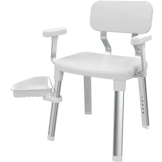 Bischof Duschhocker Splash Deluxe mit schwenkbarer Ablage 28x21cm weiß