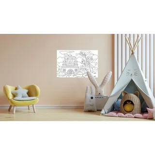 Queence »Ritterburg« DIY-Wandsticker zum Bemalen