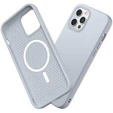 RhinoShield Case kompatibel mit [iPhone 12/12 Pro] | SolidSuit - MagSafe-kompatibel -Stoßdämpfende & schlanke Schutzhülle mit Premium Finish - 3.5 Meter Fallschutz - Silbergrau