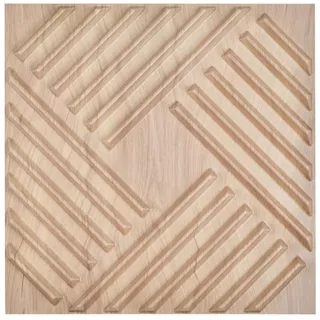 Vevor 3D-Wandpaneele, 12er-Set, 150x50cm PVC-Wandverkleidung im modernen minimalistischen Stil, 2,97m2 Deckkraft, Inneneinrichtung für Schlafzimmer, Wohn- & Spielzimmer, helle Holzfarbe