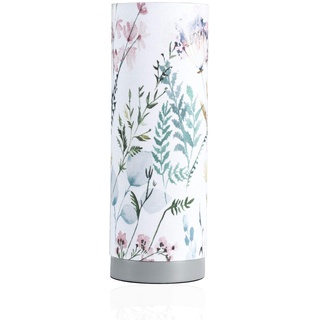 Pauleen 48004 Flowery Romance Tischleuchte max. 20W Tischlampe für E14 Lampen Nachttischlampe Weiß Grün Rosa Blau 230V Stoff/Beton ohne Leuchtmittel