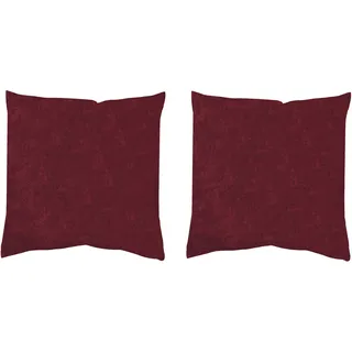 Dekokissen HOME WOHNIDEEN "ELMER 2ER PACK MIT FÜLLUNG" Gr. 1, rot (bordeaux, unifarben), B:40cm L:40cm, Polyester, Dekokissen_Sitzkissen_Kissenhüllen, Dekokissen