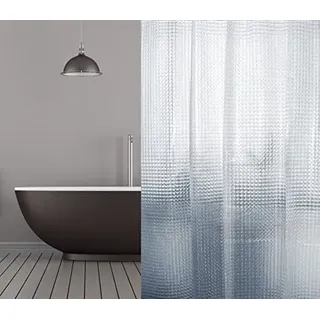 probath PEVA Duschvorhang 3D Mosaik 120x220 cm inkl. Duschvorhangringe - Überlänge!