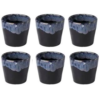 Costa Nova Grespresso handgefertigte Espressotassen – 6er-Set – Schwarz – Portugiesisches Steingut – 90 ml – Höhe 6 cm - Schwarz