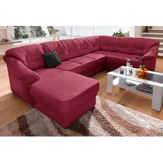 sit&more Wohnlandschaft »Savona U-Form, B: 320 cm« optional Bettfunktion, Federkern, rot