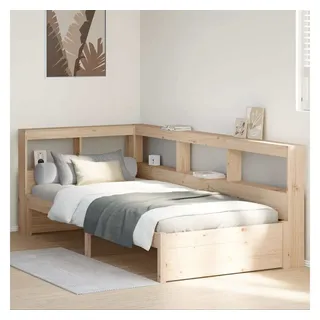 vidaXL Massivholzbett mit Regal ohne Matratze 90x200 cm Kiefer