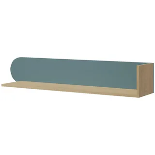 Mirjan24 Kinder-Wandregal Lexi 120 15 , Eichefarben, Blau , Holzwerkstoff , Rechteckig , 120x20x25 cm , Wohnzimmer, Regale, Wandregale