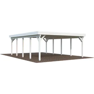 Palmako Karl Doppel-Carport 600 x 762 cm Weiß grundiert 