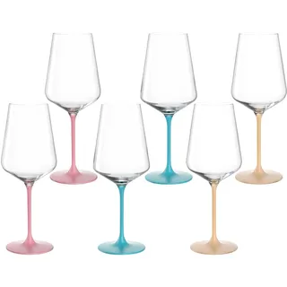 LEONARDO HOME Brera Kelchglas, 6er Set, spülmaschinenfeste Kelchgläser, hochwertige & moderne Weingläser, modische & bunte Cocktailgläser für Zuhause, Partys, 560 ml, 046980