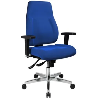 Topstar PI99GBC6 P91, Bürostuhl, Schreibtischstuhl, breiter Muldensitz, inkl. höhenverstellbare Armlehnen, Konturpolsterung, Bezug blau
