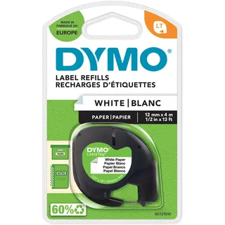Dymo Etikettenband 12mm x 4m Schwarz auf Weiß