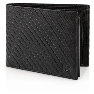 KRONIFY Atlas Herren Geldbörse Leder RFID-Blocker carbon