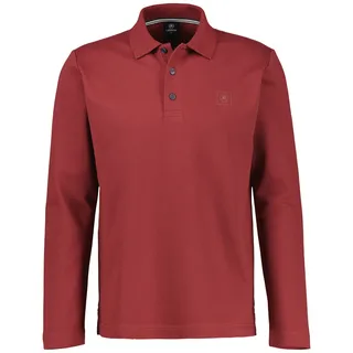 Langarmshirt LERROS, Herren, Gr. 3XL, maple rot, Single Jersey, Obermaterial: 85% Baumwolle, 13% Polyester, 2% Elasthan, unifarben, normal hüftbedeckend, Rundhals, Shirts Langarmshirt, mit Polo-Kragen