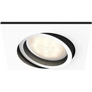 Philips Hue White ambience Milliskin eckiger Einbauspot weiß Erweiterung, Intelligenter Einbaustrahler, Bluetooth/Zigbee, Weiß, LED, Synthetik, GU10 - Weiß