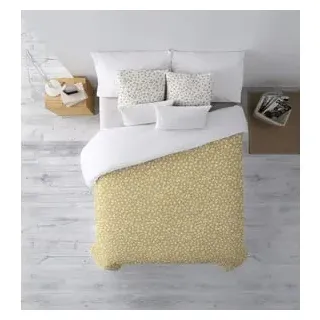 Belum | Bettbezug für 180 cm Betten (260 x 240 cm) | Stoff 100% Bio-Baumwolle | Fadenzahl 175 | Oeko-Tex Zertifiziert | Modell: Provence Senf