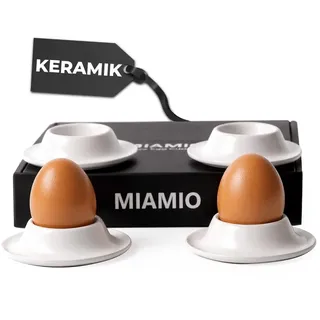 MIAMIO - Eierbecher Keramik Set 4 Stück (Weiß)