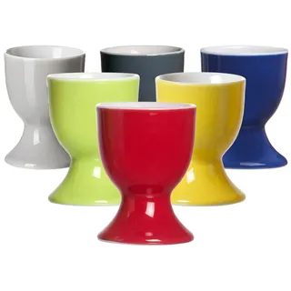 Eierbecher RITZENHOFF & BREKER "Eierbecher Doppio ø 5 cm 6er Set bunt", bunt, B:5cm H:6cm Ø:5cm, Porzellan, Eierbecher, Eierbecher, Spülmaschinenfest, Mikrowellensicher