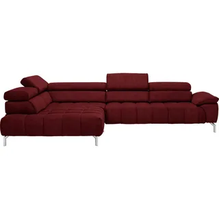 Beldomo Style Ecksofa , Rot, Bordeaux , Textil , Uni , Ottomane links, nicht einzeln stellbar, L-Form , 323x222 cm , Goldenes M , Typenauswahl, Stoffauswahl, seitenverkehrt erhältlich, Hocker erhältlich, Rücken echt , Wohnzimmer, Sofas & Couches, Wohnlandschaften, Ecksofas