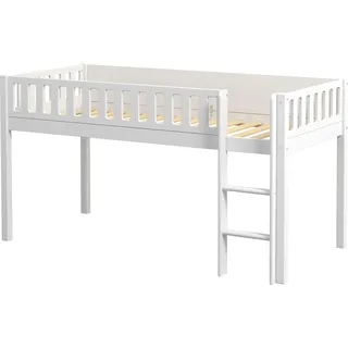 FURNLUX Hochbett Viggo Weiß 90x200cm / Hauptfarbe: Weiß / Abmessungen: 102 x 111 x 208 cm - Weiß