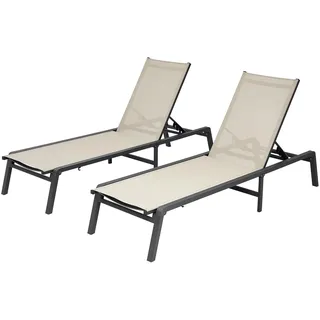 Vevor Sonnenliege 181 x 58 x 30 cm Grau