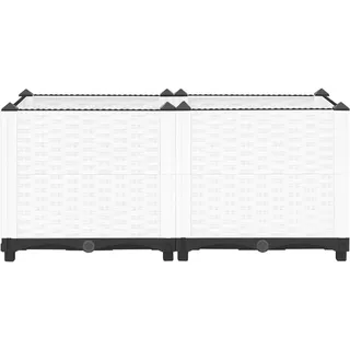 vidaXL Hochbeet 80x40x38 cm Polypropylen - Weiß
