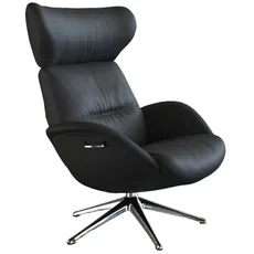 FLEXLUX Relaxsessel »Relaxchairs More«, Premium Komfort, Rücken- & Kopfteilverstellung, drehbar, Fuß Alu, schwarz