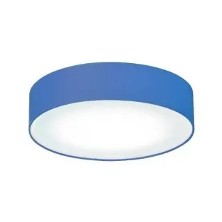 Brumberg 58216724 LED-Anbauleuchte weiss, mit Stoffschirm blau und Opalglas, 1 x LED 35 W, 3.000